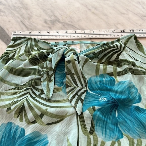 🏁 SALE 🏁 CAMI SWIM Tropical Turquoise Mesh Sarong Pool Pants, Size S - Picture 5 of 6